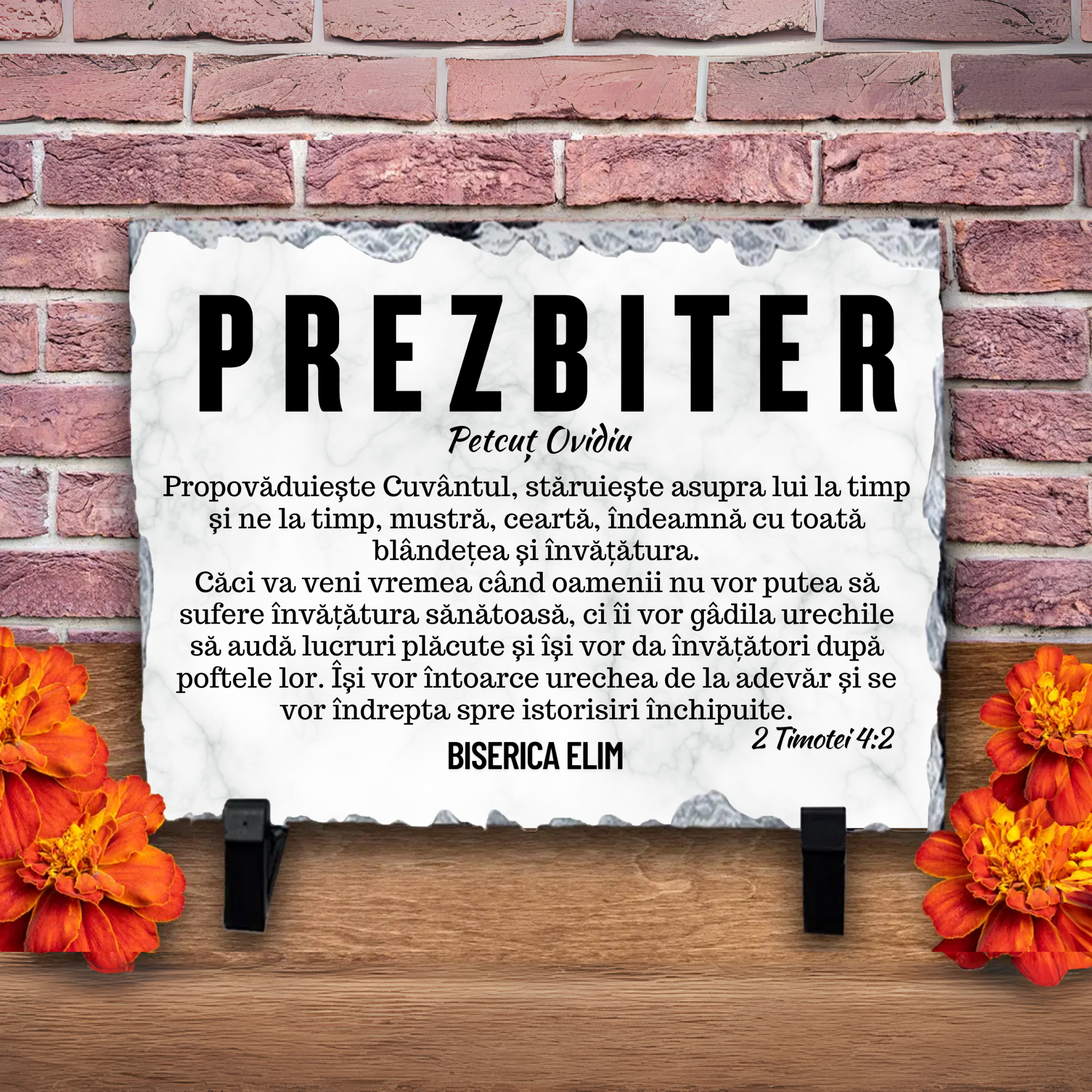 Placa ardezie, verset biblic - Cadou Prezbiter